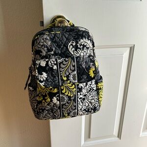 Vera Bradley yellow, black and white small backpack